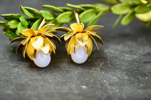 Opalite Flower Gold Earrings