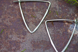 Triangle Sterling Silver Hoop Earrings