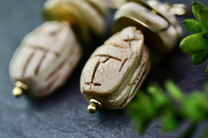Egyptian Scarab Earrings - Natural Colouring