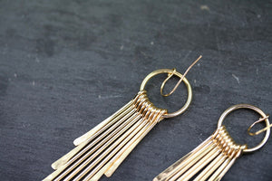 Gold Fringe Earrings That Make a Statement - 18k gold cover