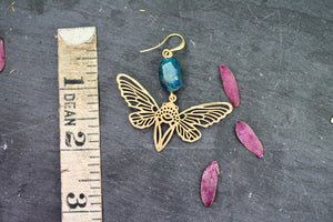 Moth Apatite Earrings