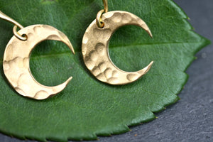Moon Raw Brass Earrings