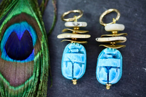 Egyptian Scarab Earrings
