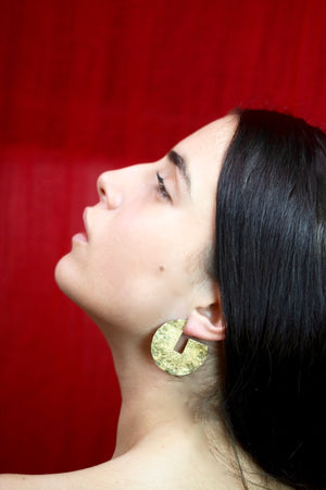Geometric Brass Earrings - Large