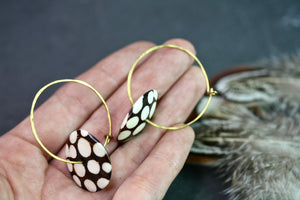 Spotty Batik hoop earrings