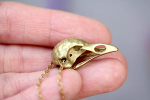 Small Bird Skull Necklace