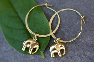 Elephant Hoop Earrings