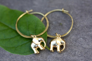 Elephant Hoop Earrings