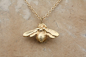 Gold Bee Necklace - 18k gold cover
