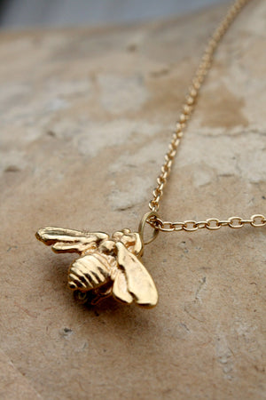 Gold Bee Necklace - 18k gold cover