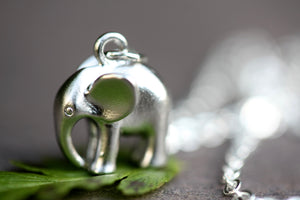 Silver  Elephant Necklace