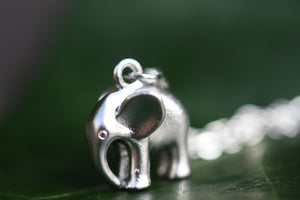 Silver  Elephant Necklace