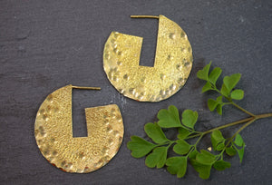 Geometric Brass Earrings - Large