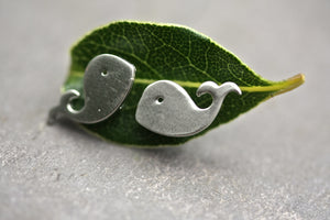 Silver Whale Studs