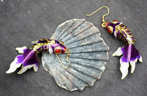 Purple Fish Earrings
