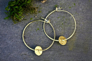 Brass Hoop Delicate Earrings