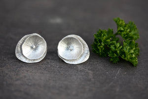 Silver Lotus Flower Earrings