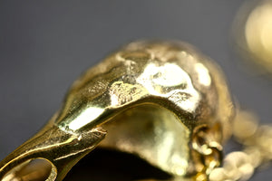 Bird Skull Necklace, Gold Filled