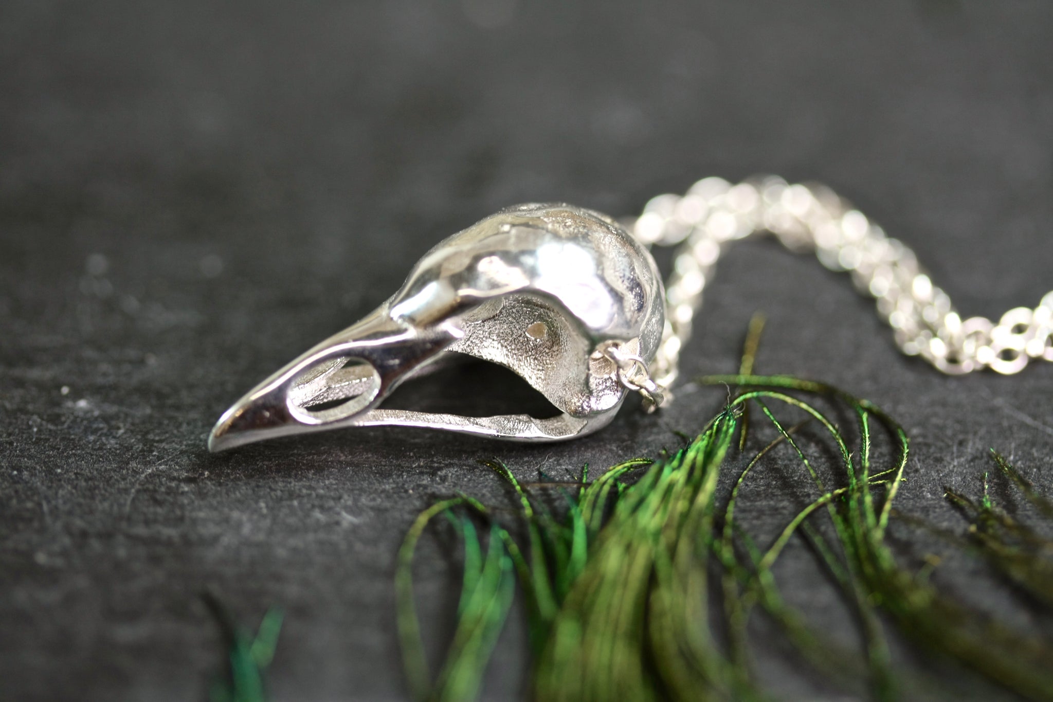 Bird skull necklace Sterling Silver