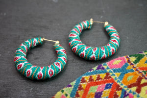 Peruvian Textile Hoops - Turquoise