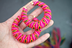 Peruvian Textile Hoops - Pink