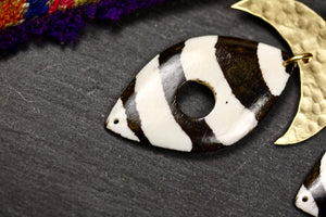 Striped African Shield Earrings